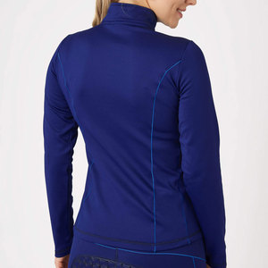 BIG TEN APPAREL Pull à col zippé à manches longues pour femme, bleu royal, en polyester, couche de base - Product Image 4