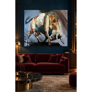 Impression sur toile Fida Colorful Charging Bull - Product Image 4