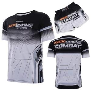Acheter en gros personnalisé léger respirant sublimation imprimé boxe uniforme shorts et t-shirt ensemble tissu polyester - Product Image 4