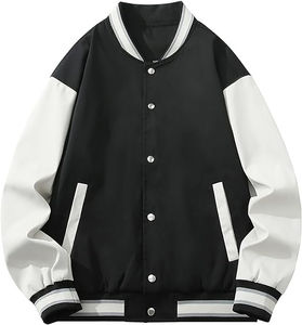 Veste universitaire décontractée pour homme personnalisée, logo sur le devant en toile, style éco-responsable, style streetwear 2025 - Product Image 5