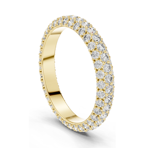 Bague éternité triple rangée ronde brillante de 1,512 carats pour femme, diamants de laboratoire VVS-VS EF CVD, 18 carats, 14 carats, 10 carats et argent 925 - Product Image 3