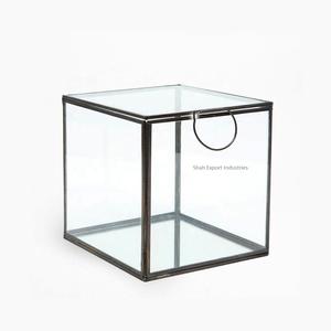 Artesanías Metal marco negro Vintage caja de almacenamiento de vidrio cuadrado para joyería baratija anillo pendiente cajas de exhibición - Product Image 6