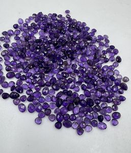 Haute qualité violet améthyste Briolette Checker coupe lâche mélange naturel forme pour la fabrication de bijoux en gros gemmes différentes tailles - Product Image 1