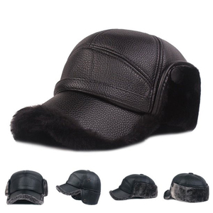 Wholesale Custom Russian <b>Hat</b> <b>Men</b> Trapper Leather Bomber Warm Trooper Ear Flaps Women <b>Winter</b> Ski <b>Hats</b> - Product Image 3