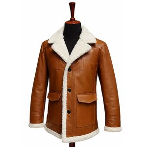 Chaqueta Bomber de Cuero con Forro de Piel de Oveja para Hombre, Modelo 2026, Relleno de Algodón, Diseño Nuevo y Moderno, Todas las Tallas - Product Image 1