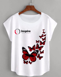 Nueva moda de lujo 100% algodón puro dibujos animados personalizados de talla grande 3D estampado marca mujeres diseñador camisetas por Inspire Apparel - Product Image 5
