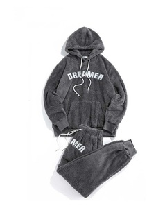 Vente en gros de vêtements de jogging violets délavés à l'acide pour hommes sweats à capuche et pantalons de survêtement unisexes imprimés bouffants - Product Image 1