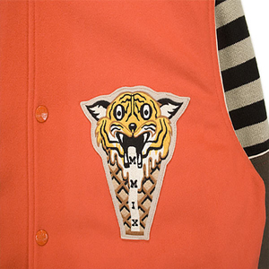 เสื้อแจ็กเก็ตเบสบอลวิทยาลัยสำหรับผู้ชายเสื้อแจ็กเก็ตบอมเบอร์แจ็คเก็ตแขนหนังมีตัวอักษรเลตเทอร์แมนขายส่ง - Product Image 6