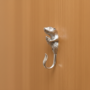 Porte-manteau mural moderne en forme de renard, finition argent poli, décoration animale pour entrée de maison et chambre à coucher - Product Image 2