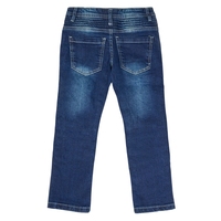 Jean en denim décontracté coupe droite pour garçons, blanc, effet usé, respirant, extensible, léger, taille mi-haute, fermeture éclair, motif 3D, toutes tailles