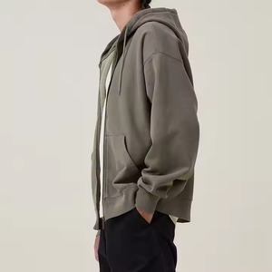 Offre Spéciale automne couleur unie hommes à manches longues fermeture éclair Hoodies avec des couleurs et des tailles personnalisées - Product Image 2