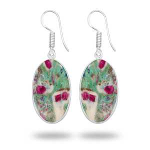 ต่างหูห้อยประดับพลอยรูบี้ฟูไซต์ทำมือ คุณภาพสูง วัสดุทองเหลืองชุบเงินแท้ เครื่องประดับชั้นดีสำหรับเธอ - Product Image 6