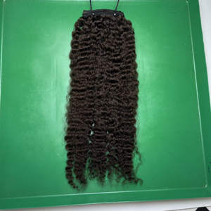 Gran precio en stock, muestra gratis, pelo crudo de alta calidad, máquina de trama Genius rizada birmana negra, paquete de doble dibujado de Qhair - Product Image 5