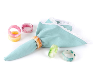 Anillos de Servilleta Modernos de Resina de Alta Calidad, Ecológicos, Diseño Personalizable, 2 Piezas para Hogar, Hotel, Restaurante y Bodas - Product Image 2