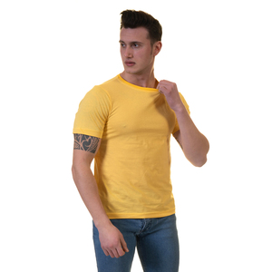 Camiseta de Manga Corta para Hombre, Modelo 8D 2025, Estilo Vintage, Cuello Redondo, Elástica, Corte Regular, Bordada, Color Sólido, 180g, Ecológica - Product Image 4