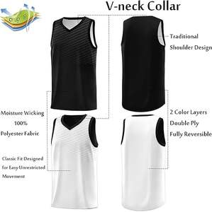 Maillot de basket-ball réversible Sports Athletic Practice Basketball Shirt Vêtements pour garçons filles - Product Image 4