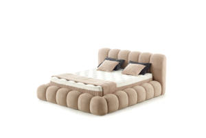 Elara NOTICE - Sommier à ressorts ensachés rembourré de style français moderne avec rangement - 140x200 - Cadre en fer - Taille King - Product Image 2