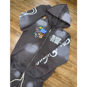 Ensemble de sweat à capuche et short d'automne décontracté pour hommes en gros 2025 nouveauté tissu polaire 100% coton à séchage rapide - Product Image 2