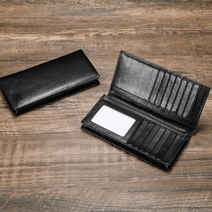Portefeuille léger pour hommes de haute qualité en cuir véritable avec logo personnalisé long fabriqué à l'usine au prix de gros - Product Image 6