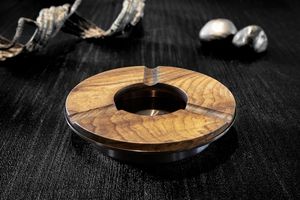 Cenicero de madera redondo rústico elegante diseño funcional - Product Image 2