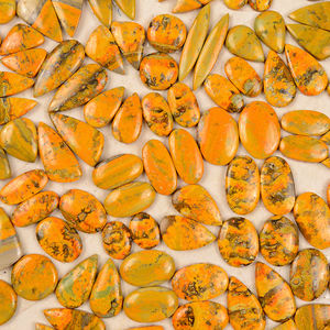 DHORGEMS - Par de Cabujones de Piedras Preciosas Naturales Amarillas Abejorro para Hacer Pendientes Hechos a Mano, Suministros para Joyería - Product Image 1