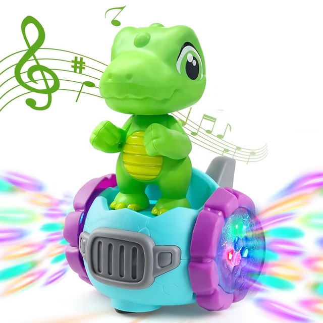 Educational Electric Dinosaur Robot Car Toy with Lights Music & Dancing-Plastic EN71 Certified Unisex