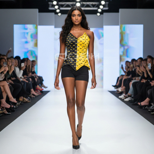 Corsé Sexy de Dos Tonos con Estampado de Murciélagos, Estilo Steampunk Gótico, con Tirantes en el Pecho |   Disponible en otros colores también - Product Image 5