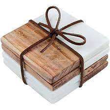 <b>Marble</b> and Wood square Shape <b>Coasters</b> and Free Wood <b>Marble</b> <b>Coasters</b> Set Customized Size and at Best Price - Product Image 4