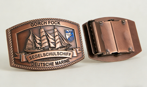 Boucle de ceinture en métal en forme de voilier, bronze antique/cuivre rouge/nickelé, style 3D personnalisé, accessoire de mode - Product Image 5