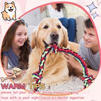 Jouet à mâcher pour chien en corde de luxe en gros, jouet à mâcher pour chiot en peluche, indestructible, 3 nœuds pour chien, jouet à tirer pour jouer/entraîner