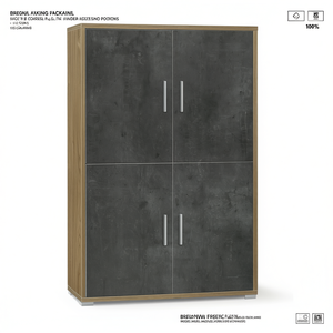 Kit Móvil DOUBLE Db834k Base Stelvio en Nogal y Óxido Negro (110cm) para Sarmog DOUBLE Db834k Almacenamiento y Organización del Hogar - Product Image 2