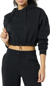 Haute qualité nouveauté coton femmes haut court à capuche 100% coton à manches longues vêtements décontractés mode culture sweats à capuche - Product Image 5