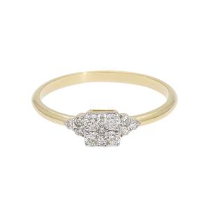 แหวนทรงสี่เหลี่ยมประดับเพชรธรรมชาติสีทอง14K แหวนเพชรทรงกลมตัดเหนือกาลเวลาแหวนเพชรสวยงามคลาสสิกสุดคลาสสิก - Product Image 5