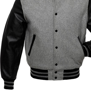 Premium Bomber Baseball Varsity Jacket Couleurs et logos personnalisés Manches en cuir Veste universitaire chaude Letterman pour unisexe - Product Image 3