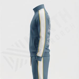 Conjunto Deportivo Personalizado con Logotipo, Chaqueta Deportiva de Forro Polar Técnico de Poliéster con Cremallera Completa, Pantalones Deportivos de Dos Piezas, Conjunto Deportivo para Hombre - Product Image 3