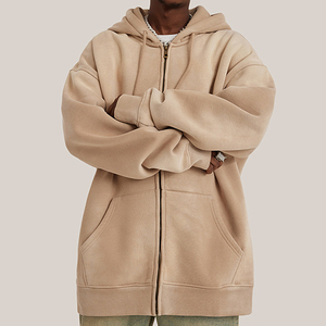Sweat à capuche personnalisé épais 300-500 Gsm avec fermeture éclair complète et impression personnalisée vêtements d'hiver du fabricant pour l'automne - Product Image 4