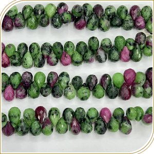 AAA haute qualité naturel rubis Zoisite facettes Briolette larme 8 pouces brin taille 5-6mm environ pour la fabrication de bijoux perles de pierre - Product Image 2