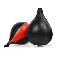 Balle de frappe en cuir PU de qualité, sac de boxe poire, balles de vitesse réflexes, entraînement physique, double avec impression de logo personnalisée