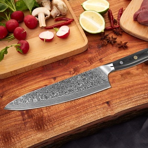 Venta al por mayor personalizado japonés Damasco acero súper hoja de acero inoxidable cuchillo de cocina mango cómodo calidad superior OEM ODM - Product Image 6