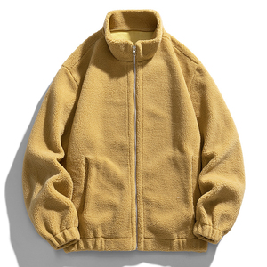 Logo personnalisé OEM Veste polaire unisexe en Sherpa doux pour l'hiver avec fermeture éclair Veste ample décontractée de rue Vestes en polaire Sherpa - Product Image 2