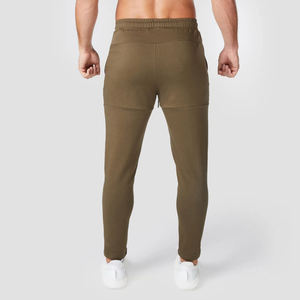 Pantalones de chándal informales de primera calidad para hombre, pantalones personalizables de cintura alta para correr, algodón elástico, sólido, lavado oscuro, ligero - Product Image 3