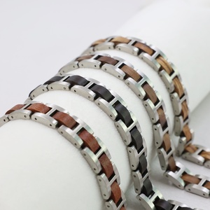 Pulsera de Madera y Acero Inoxidable para Hombre, Brazalete de Madera, Regalo de Aniversario para Él - Product Image 3