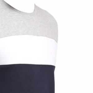 <b>Men</b> Color Block <b>Sweatshirt</b> in Grey, <b>White</b>, and Navy Stylish Crew Neck Pullover for Everyday Casual Comfort - Product Image 2
