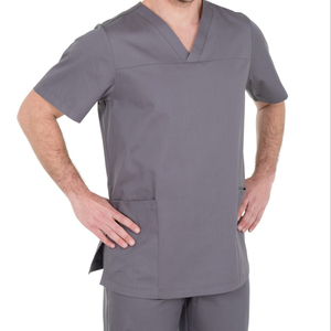 Hauts de blouse médicale pour hommes à manches courtes, sur mesure, de haute qualité, respirants, légers, en coton-polyester-élasthanne, sans coutures - Product Image 3