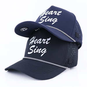 Gorra de béisbol, gorra de Golf, impermeable, 100% poliéster, cuerda de secado rápido, gorra de 5 paneles con cierre a presión, gorra cortada con láser, gorra de camionero de malla - Product Image 6