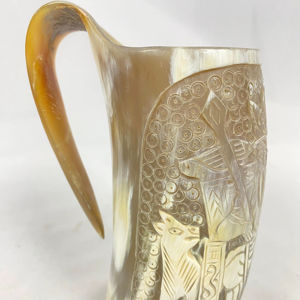 Taza de Cuerno para Beber Hecha a Mano, Impermeable, con Forma Natural, para Decoración Navideña y Regalo, Taza de Cuerno Tallada al por Mayor de la India - Product Image 1