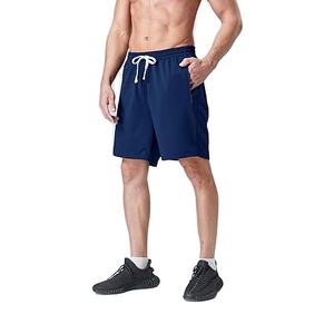Shorts de sport en molleton de coton pour homme, brodés, respirants, séchage rapide, taille haute, fermeture à cordon, vente en gros, stock disponible - Product Image 5