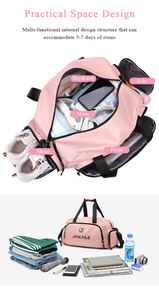 Bolsa de Viaje Impermeable Personalizable con Compartimento para Zapatos, Bolsillo Impermeable, Convertible en 3 Estilos, para Fin de Semana, Gimnasio o Viajes Cortos - Product Image 6