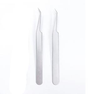 Pinzas de extensión de pestañas de acero inoxidable con logotipo personalizado al por mayor, herramienta de maquillaje con punta puntiaguda y aplicador de pestañas - Product Image 4