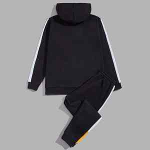 Personalizar ropa deportiva hombres chándal conjuntos contraste Panel chándales para hombres/cordón Sudadera con capucha y pantalón de sudor conjunto de dos piezas hombres - Product Image 2